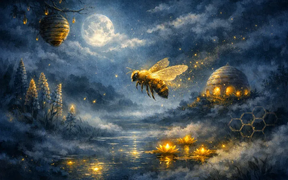 Illustration onirique : Rêver d'abeille
