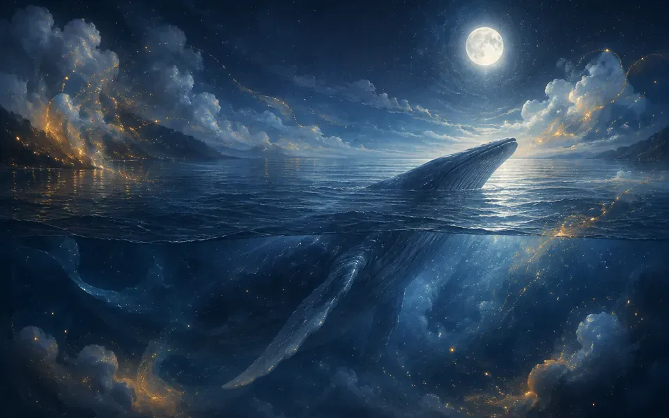Illustration onirique : Rêver de baleine