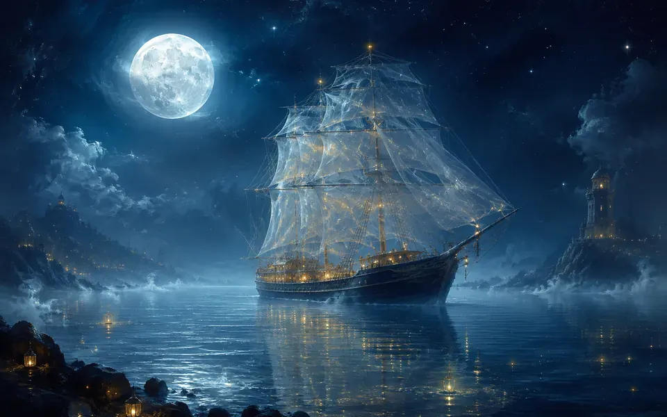 Illustration onirique : Rêver de bateau