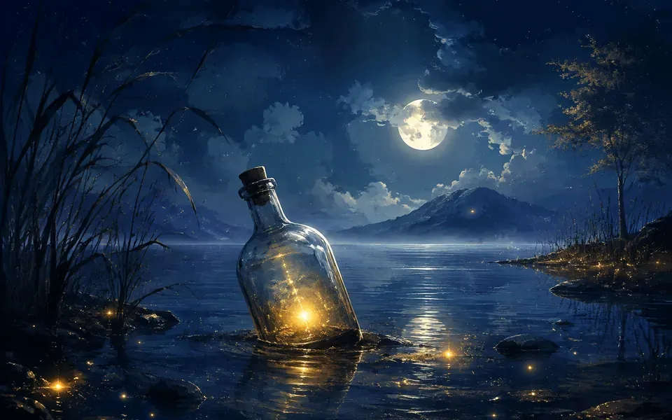 Illustration onirique : Rêver de bouteille