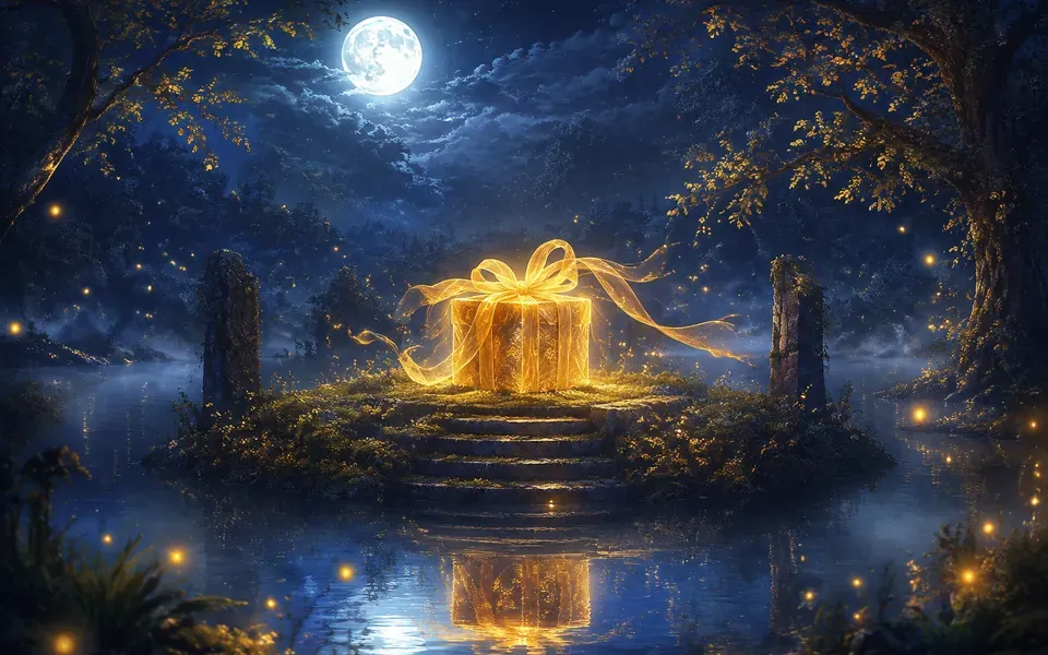 Illustration onirique : Rêver de cadeau