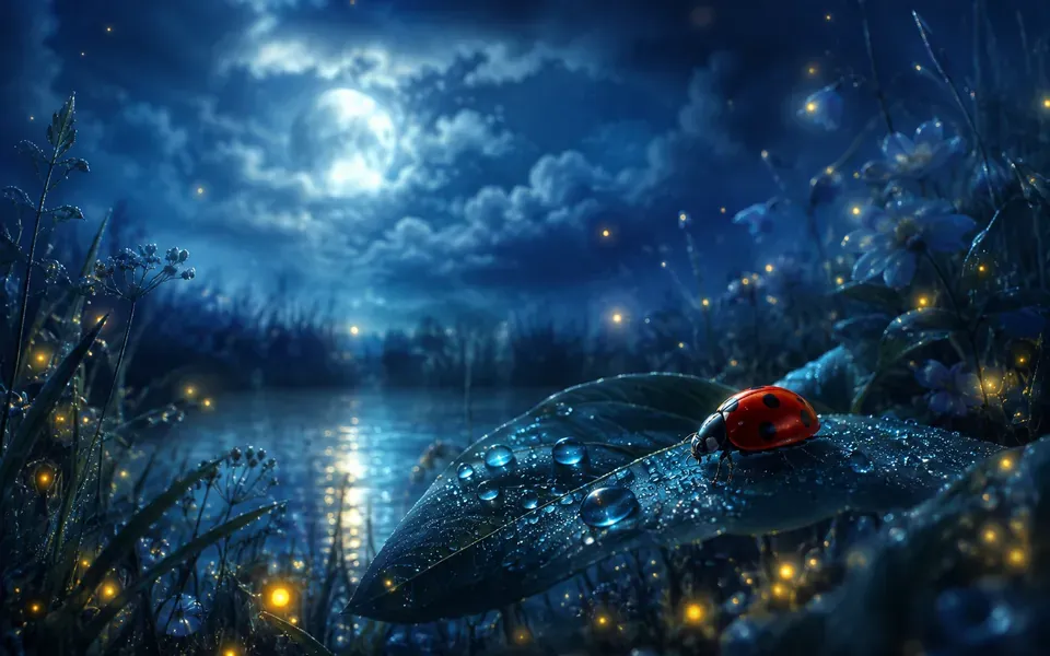 Illustration onirique : Rêver de coccinelle
