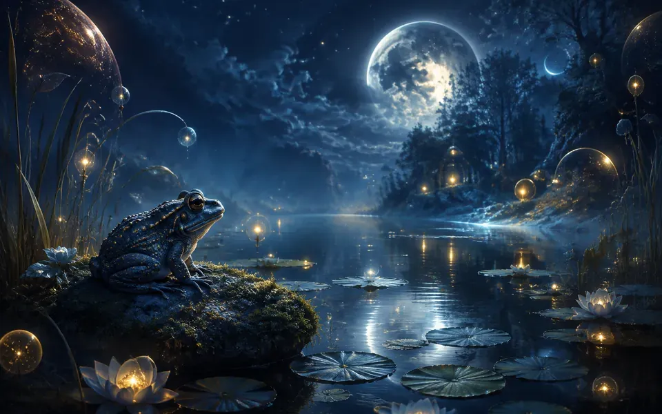 Illustration onirique : Rêver de crapaud
