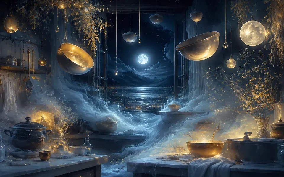 Illustration onirique : Rêver de cuisine