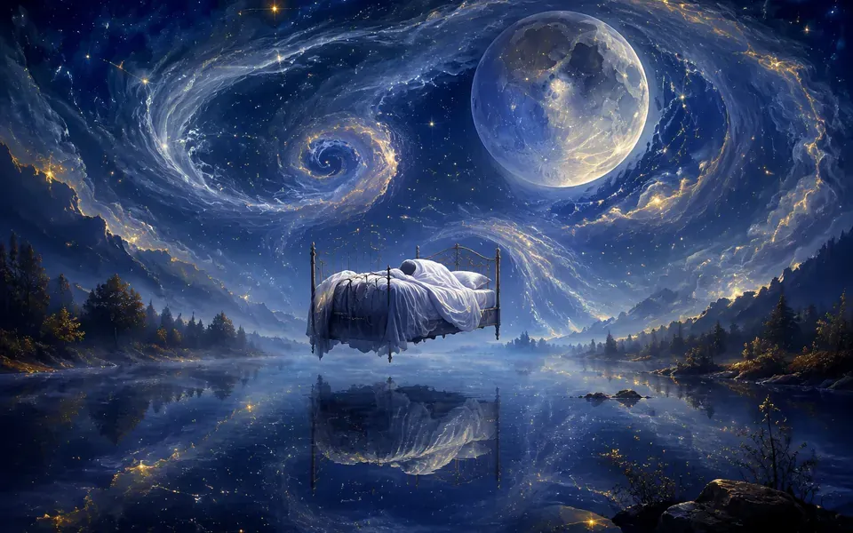 Illustration onirique : Rêver de dormir