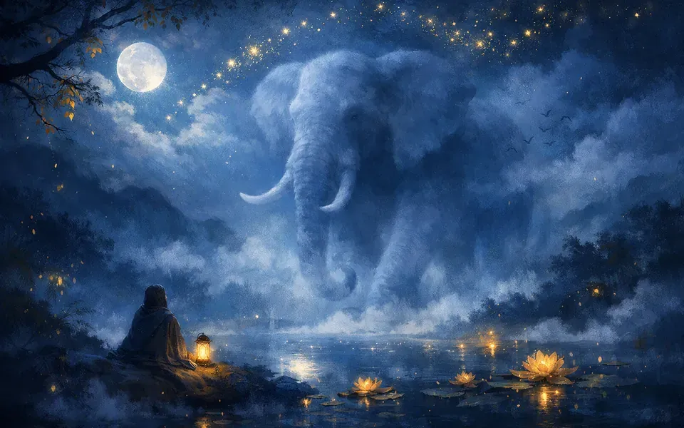 Illustration onirique : Rêver d'éléphant