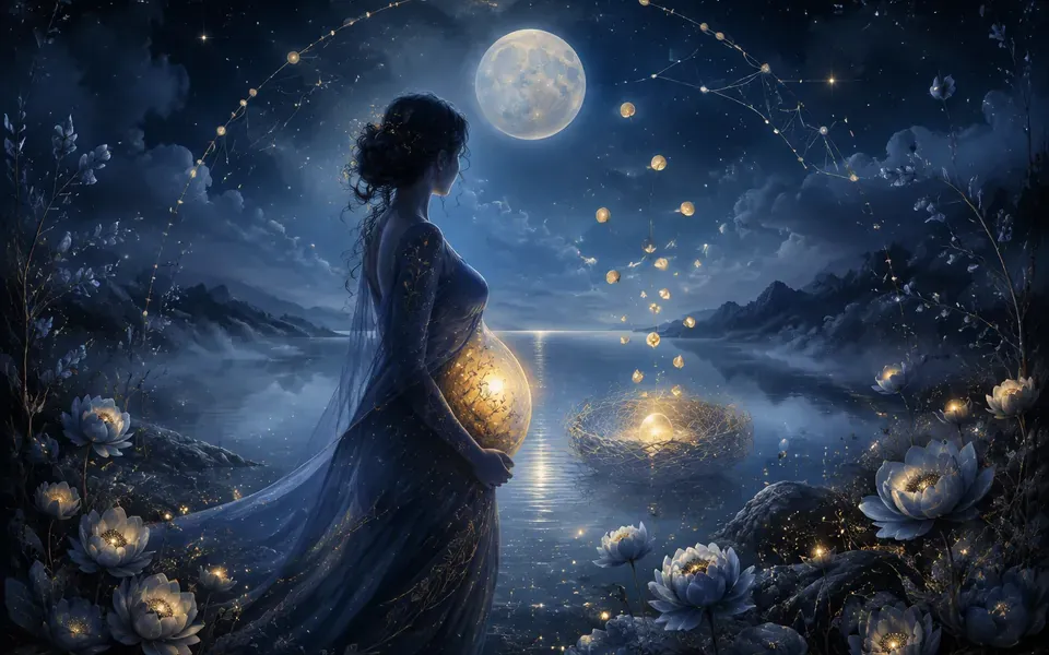 Illustration onirique : Rêver d’être enceinte