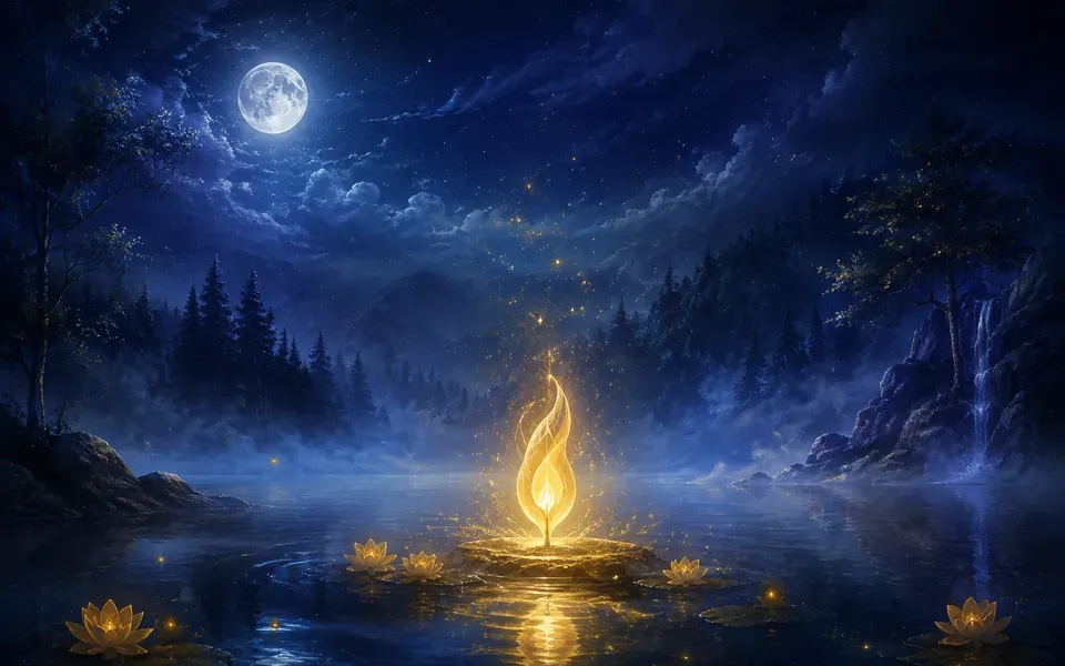 Illustration onirique : Rêver de flamme
