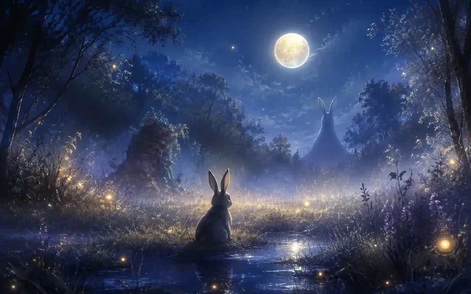 Illustration onirique : Rêver de lapin
