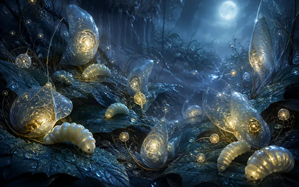 Illustration onirique : Rêver de larve