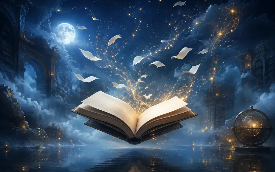 Illustration onirique : Rêver de livre