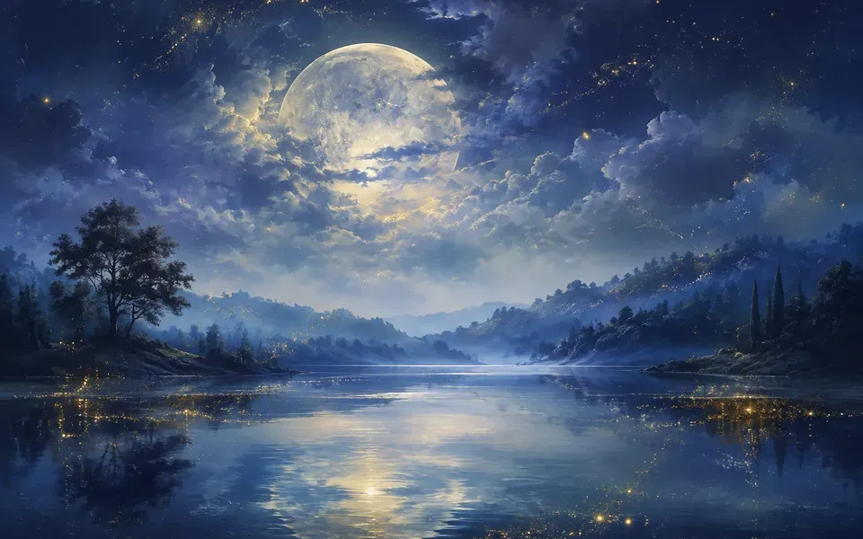 Illustration onirique : Rêver de lune
