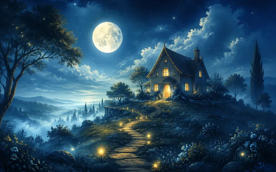 Illustration onirique : Rêver de maison
