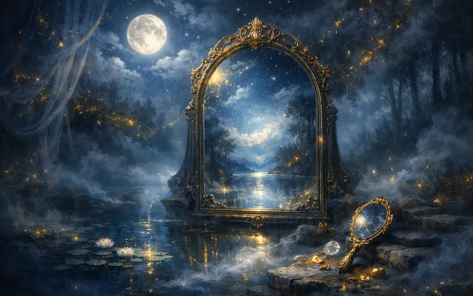 Illustration onirique : Rêver de miroir