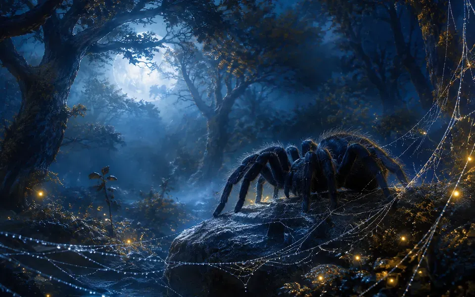 Illustration onirique : Rêver de mygale