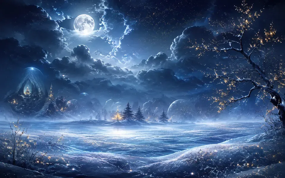 Illustration onirique : Rêver de neige