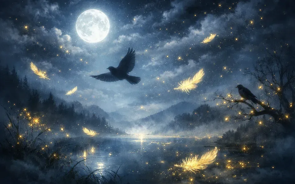 Illustration onirique : Rêver d'oiseau