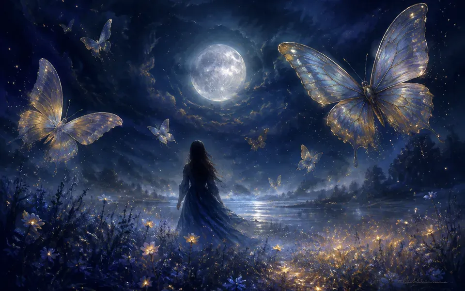 Illustration onirique : Rêver de papillon