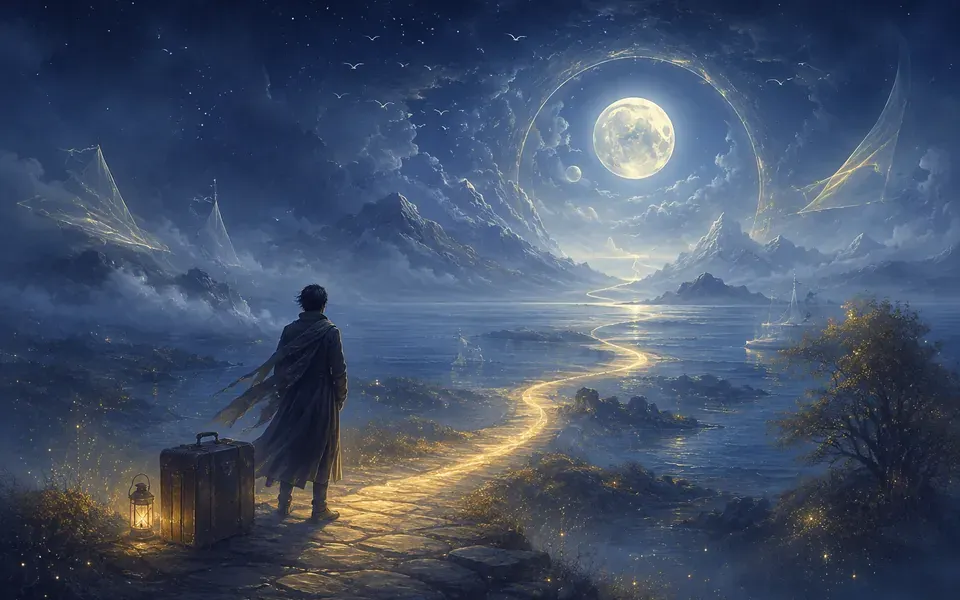 Illustration onirique : Rêver de partir en voyage