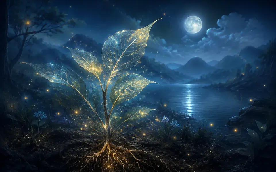 Illustration onirique : Rêver de plante