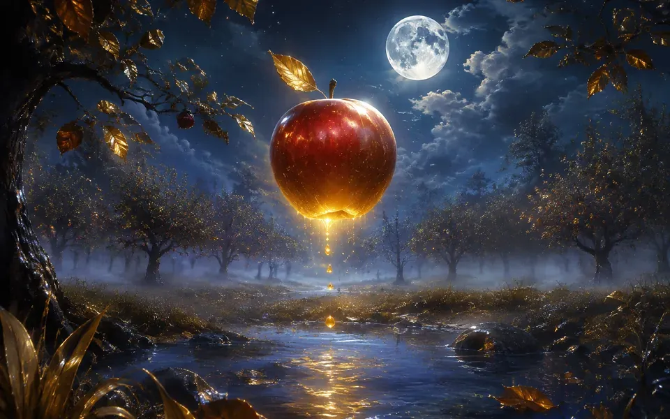 Illustration onirique : Rêver de pomme