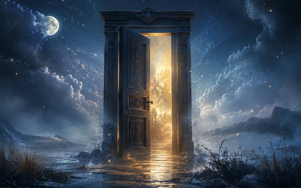 Illustration onirique : Rêver de porte