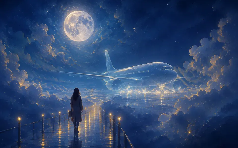 Illustration onirique : Rêver de prendre l'avion