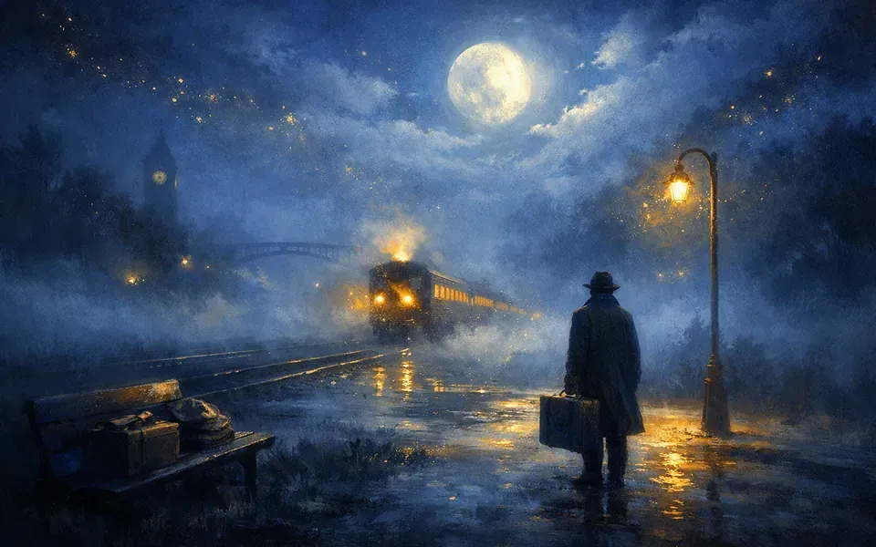 Illustration onirique : Rêver de rater son train