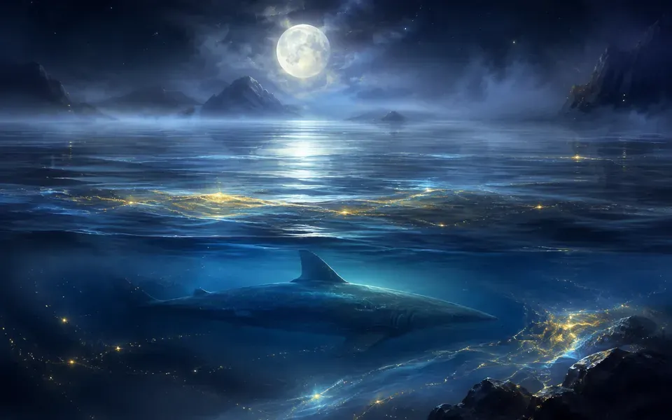 Illustration onirique : Rêver de requin
