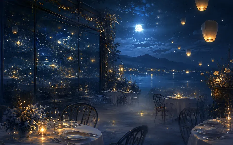 Illustration onirique : Rêver de restaurant