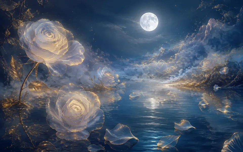 Illustration onirique : Rêver de rose
