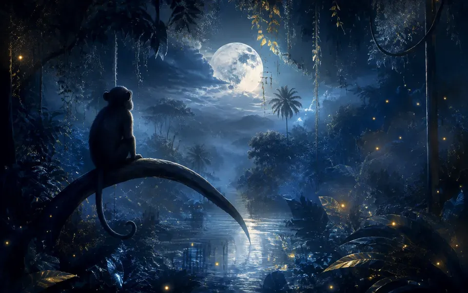 Illustration onirique : Rêver de singe