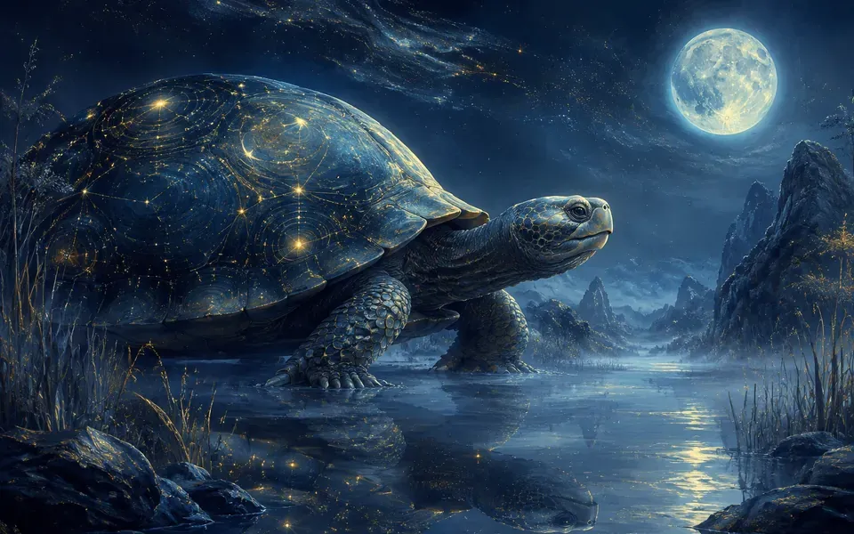 Illustration onirique : Rêver de tortue