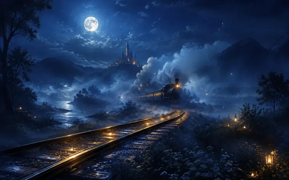 Illustration onirique : Rêver de train