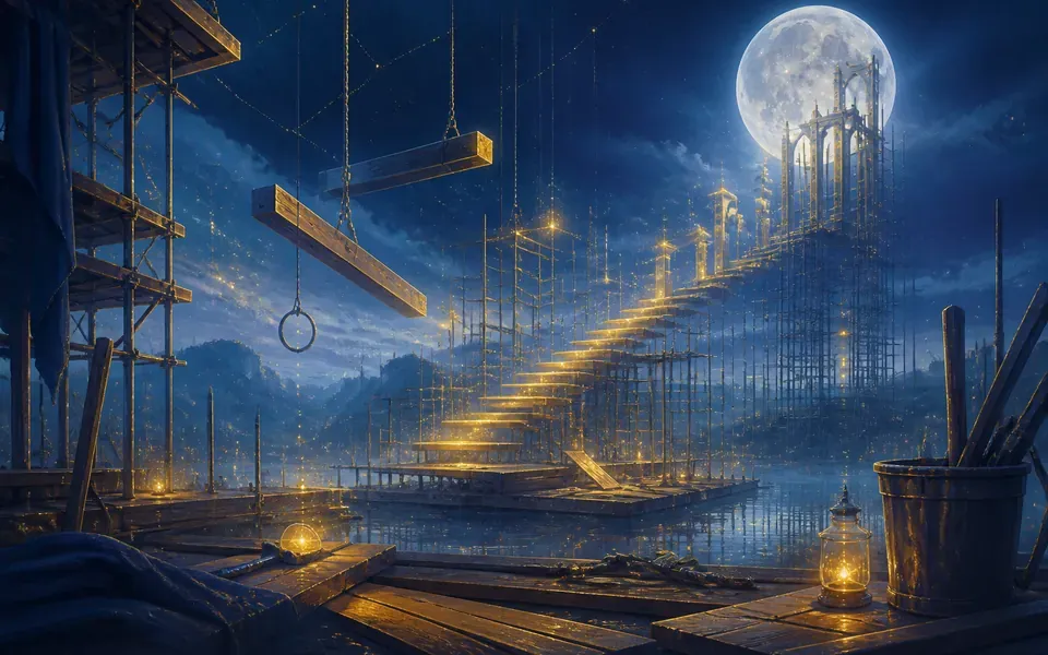 Illustration onirique : Rêver de travaux