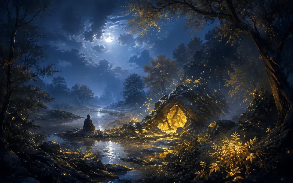 Illustration onirique : Rêver de trouver l'or