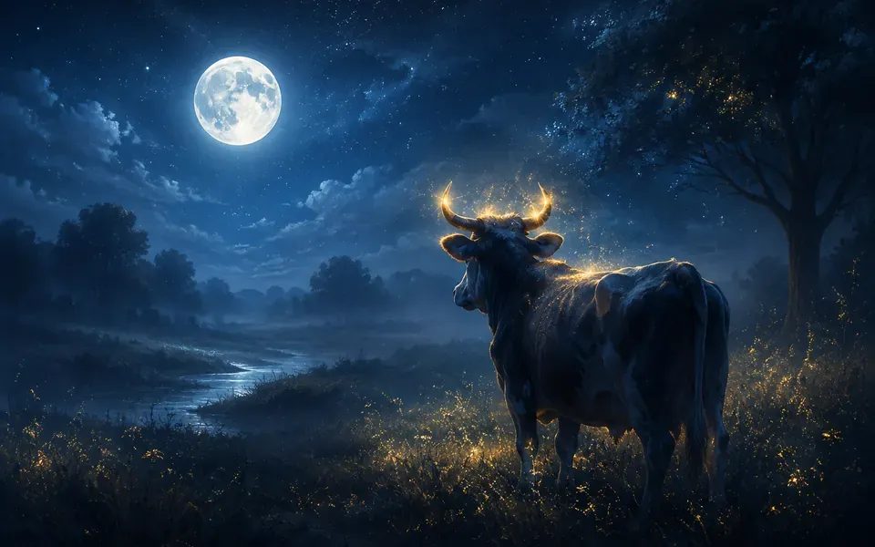Illustration onirique : Rêver de vache