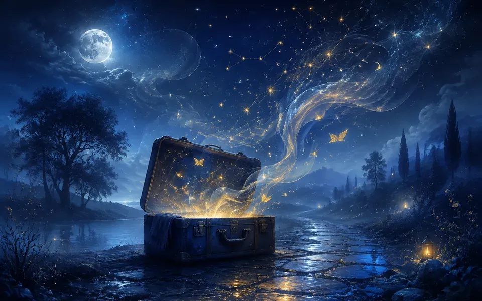 Illustration onirique : Rêver de valise