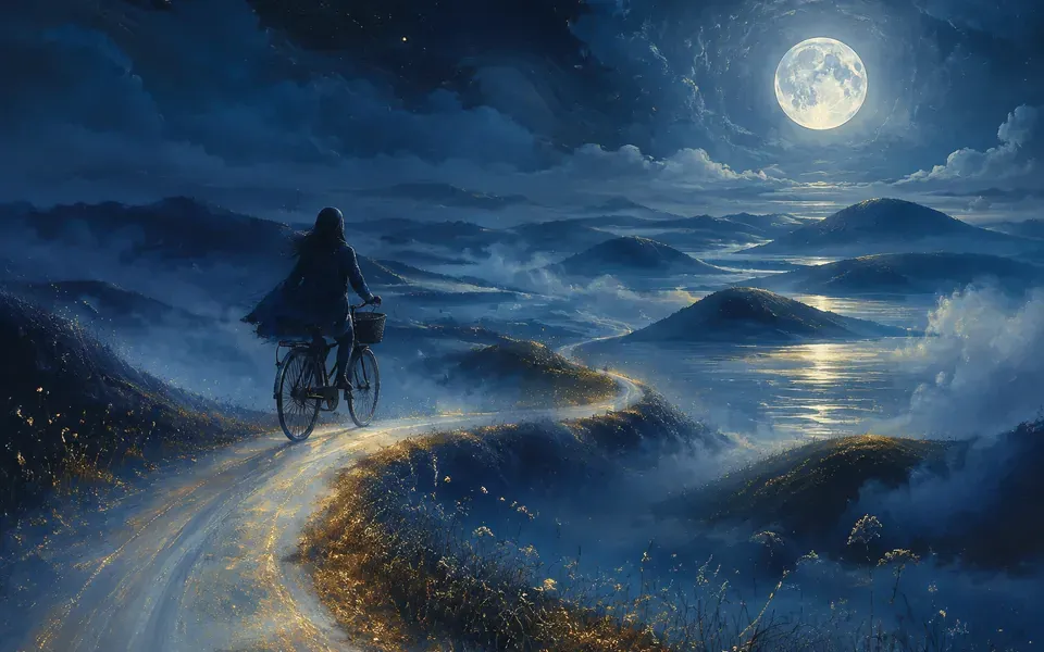 Illustration onirique : Rêver de vélo