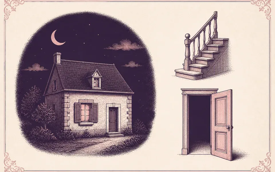 Illustration du rayon rêves de maison et de lieux du dictionnaire des rêves